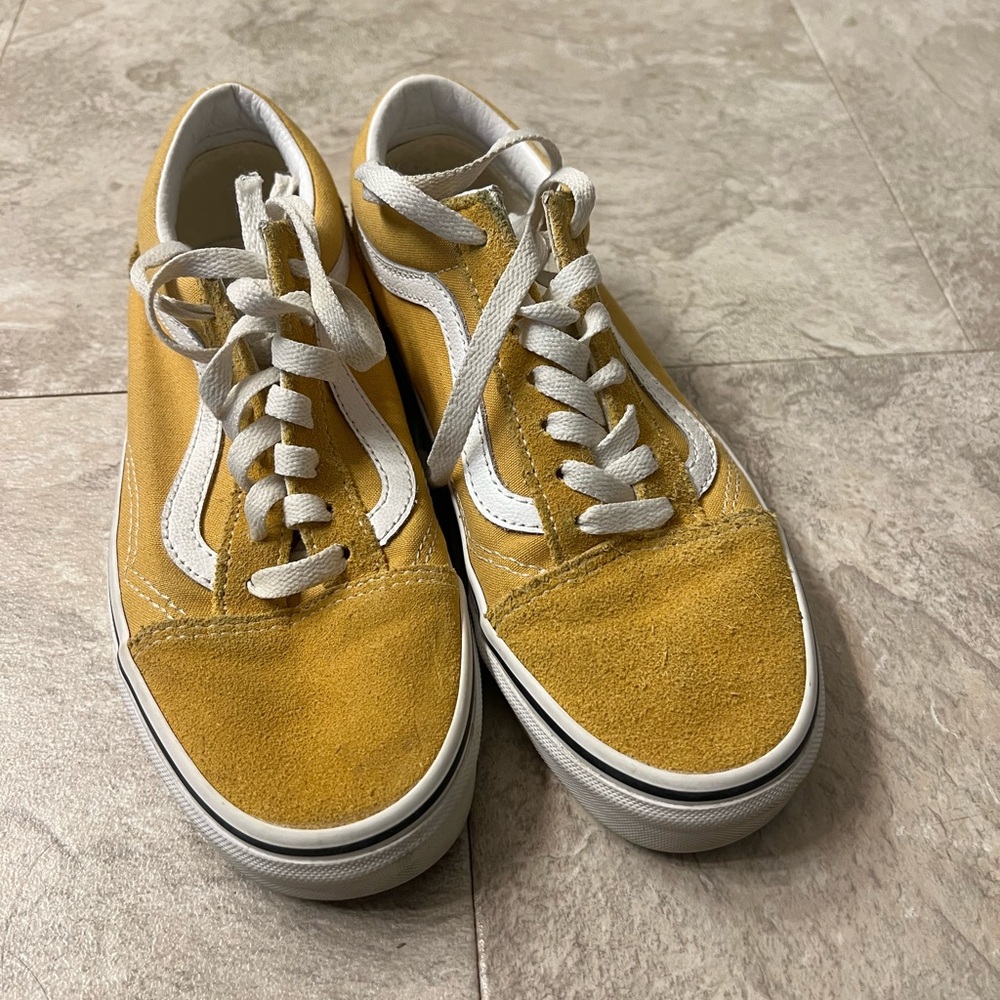 Vans Yellow and White Women's Slippers